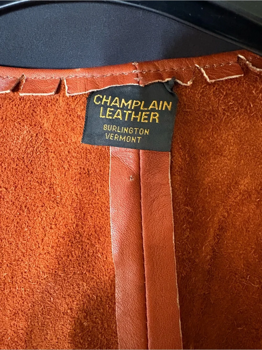 Orange Leather Vest - Champ-Lux Leather